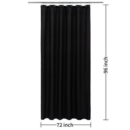 ALYVIA SPRING Extra Long Fabric Shower Curtain Liner Waterproof - 72" x 96", Soft & Lightweight X-Long Shower Curtain with 3 Magnets, Machine Washable - 72x96, Black