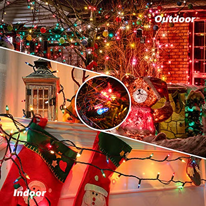 Multicolor Christmas String Lights 75ft 300 Incandescent Bulbs Connectable Indoor Outdoor