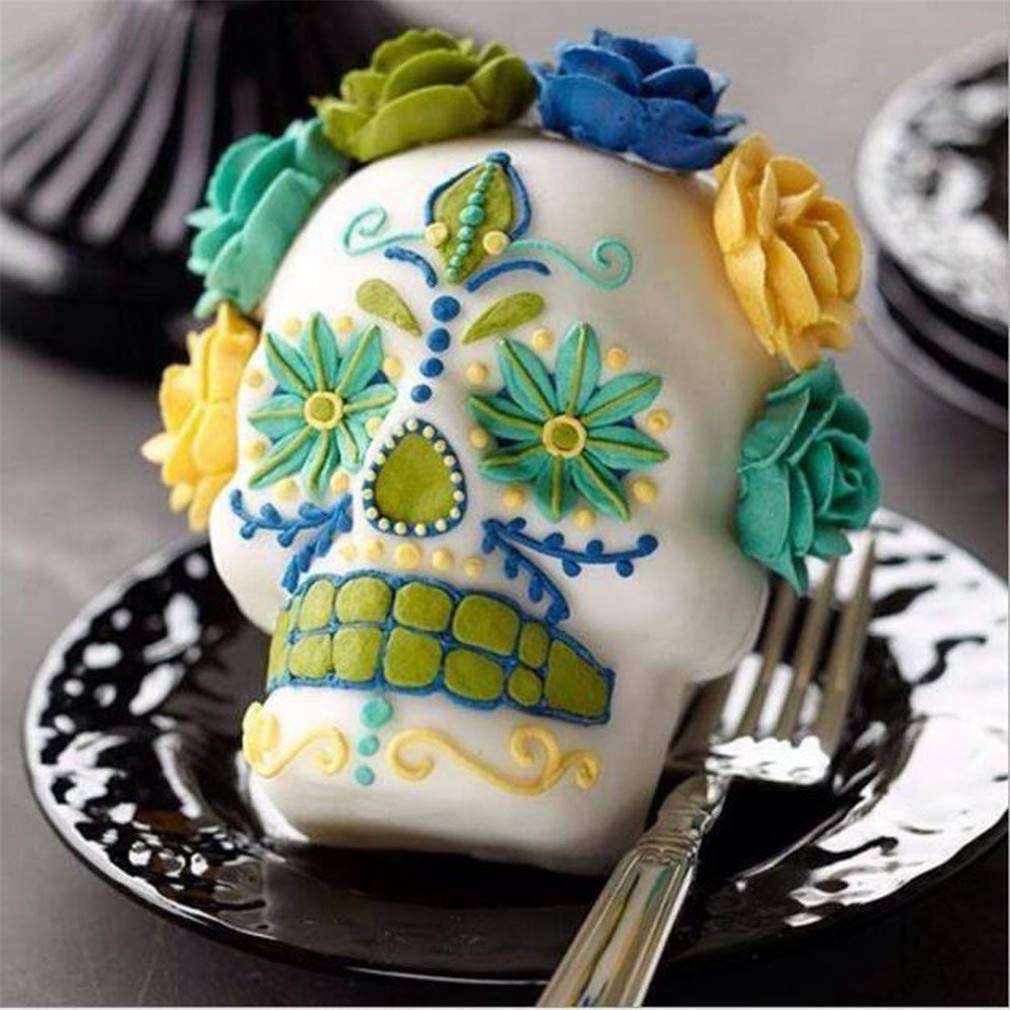 3D Skull Cake Mold Halloween Aluminum Baking Mould Nonstick DIY Baking Tools