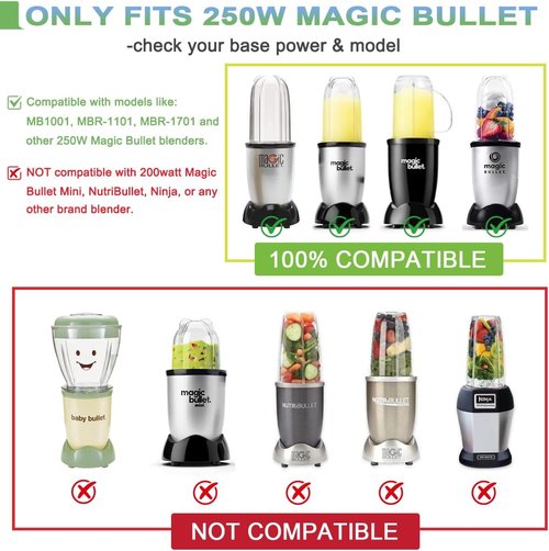 Magic Bullet 16OZ Replacement Blender Cups - 2 PCS Compatible with MB1001 Juicer Mixer