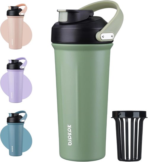 BJPKPK 25 oz Insulated Tumbler - Stainless Steel Protein Shaker Water Bottle | Forest Green