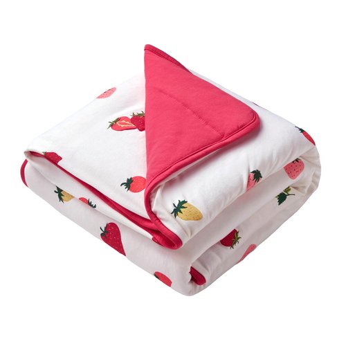 BubblePanda Rayon Made from Bamboo Baby Blanket for Boys Girls Neutral Soft Crib Blanket Toddler Quilt Comforter Newborn Nursery 30 x 40 Inch Strawberry