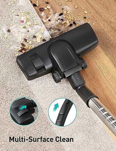 Aspiron Azure 1600W Canister Vacuum Cleaner - Bagless, Lightweight, Multi-Surface