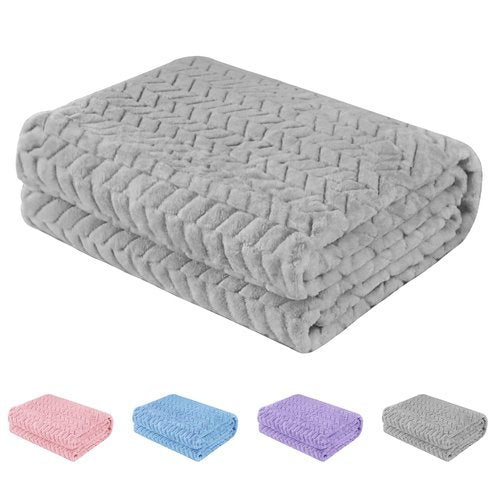 Baby Blanket Flannel, Cozy Throw Blankets for Newborn Infant and Toddler, Super Soft and Warm Receiving Baby Blanket for Crib Stroller (Grey 3040")