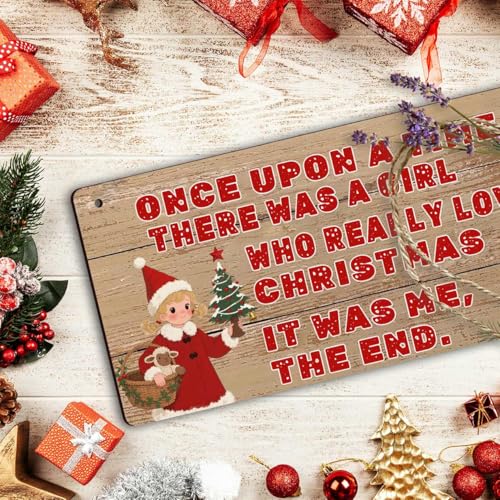 Vintage Christmas Farmhouse Wall Sign - Girl Who Loves Christmas - 6x12 Inch - Variation 01XmasGirl