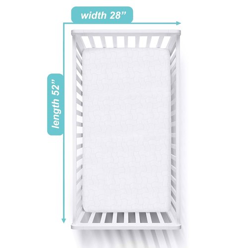 American Baby Company Waterproof Crib Mattress Protector - Soft, Quilted & Noiseless 52" x 28" Cover, White