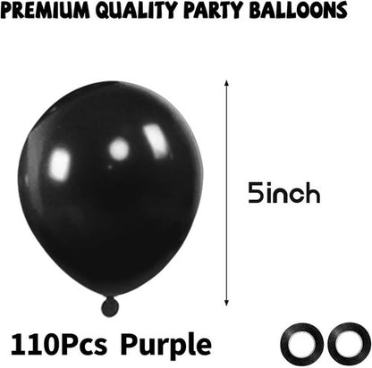 Black Balloons 110 Pcs - Mini 5 Inch Thick Latex Balloons for Weddings & Baby Showers