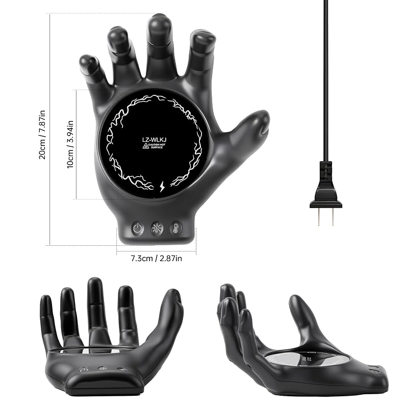 Devil's Hand Coffee Warmer with Mug Set - 3 Temp Settings, 8H Auto Shut Off, Black Variation: Black with a Mug