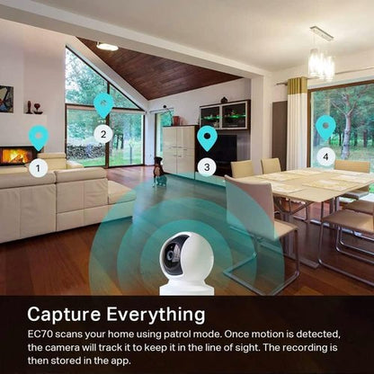Kasa 1080p Indoor Security Camera - Pan/Tilt Baby & Pet Monitor with Night Vision, 2-Way Audio | EC70