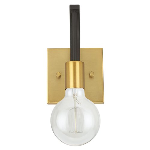 Aspen Creative 62174, One Metal Bathroom Light Fixture, 4-3/4" Wide, Transitional Design in Bronze Vanity Wall, 1