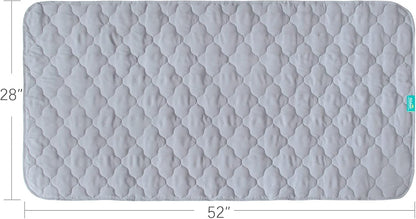 Skiennix Waterproof Crib Mattress Protector Pad - Non-Slip & Absorbent 2 Pack, 28" x 52", Quilted Grey