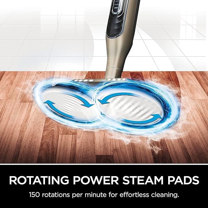 Shark S7001 Mop - Scrub & Sanitize Hard Floors | 4 Washable Dirt Grip Pads, 3 Steam Modes, LED Headlights, Cinnamon