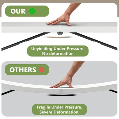 FurniEdge Folding Table 8FT Heavy Duty Plastic Table with Handle, Foldable&Portable, Fold-in-Half Utility Tables for Outdoor, Dining, Wedding, Events, Indoor, Picnic, Camping, Party, White