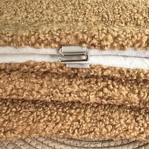 60-Inch Bouclé Faux Fur Christmas Tree Skirt with Foam Lining and Concealed Slide Clasp - Brown