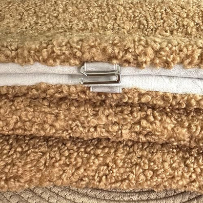 60-Inch Bouclé Faux Fur Christmas Tree Skirt with Foam Lining and Concealed Slide Clasp - Brown