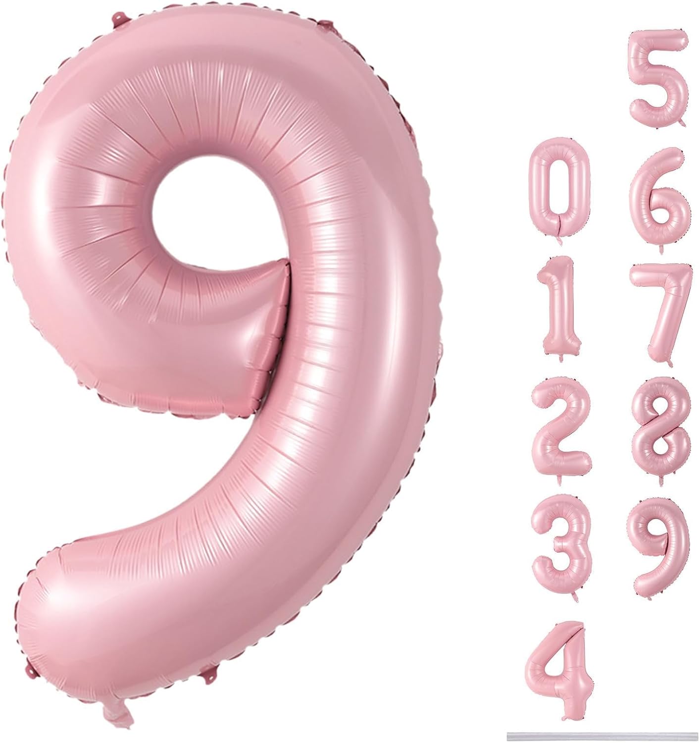 Skiennix 40'' Pink Number 9 Balloon - Self-Inflating Foil for 9th Birthday Party Decorations