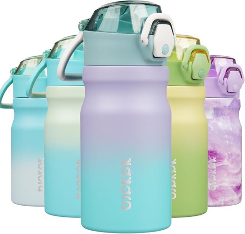 BJPKPK 14oz Insulated Water Bottle - Stainless Steel, BPA-Free, Leak-Proof | Lavender Green