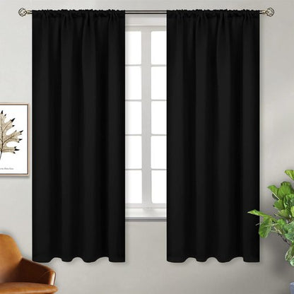 BGment Black Out Bedroom Curtains 63 Inch Length 2 Panels - Thermal Insulated Drapes with Rod Pocket Room Darkening Privacy for Living Room, 42 x 63 Inch