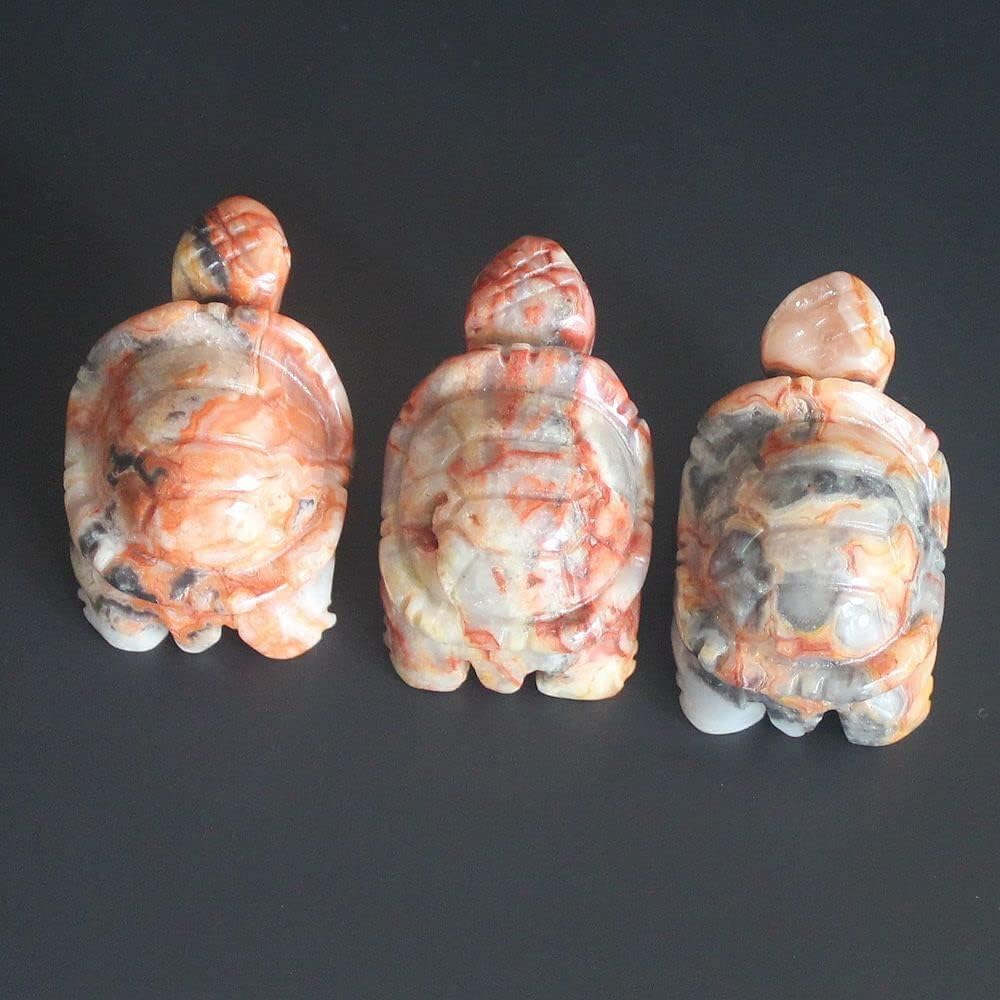 Skiennix 1.5'' Hand-Carved Gemstone Crystal Quartz Turtle Figurine | Unique Home Decor Accent