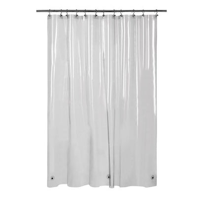 Barossa Design Clear Black Long Shower Curtain Liner 78" Height - 3 Magnets & Waterproof Lightweight PEVA Shower Liner for Bath Tub, PVC Free, Metal Grommets, Clear Black, 72x78