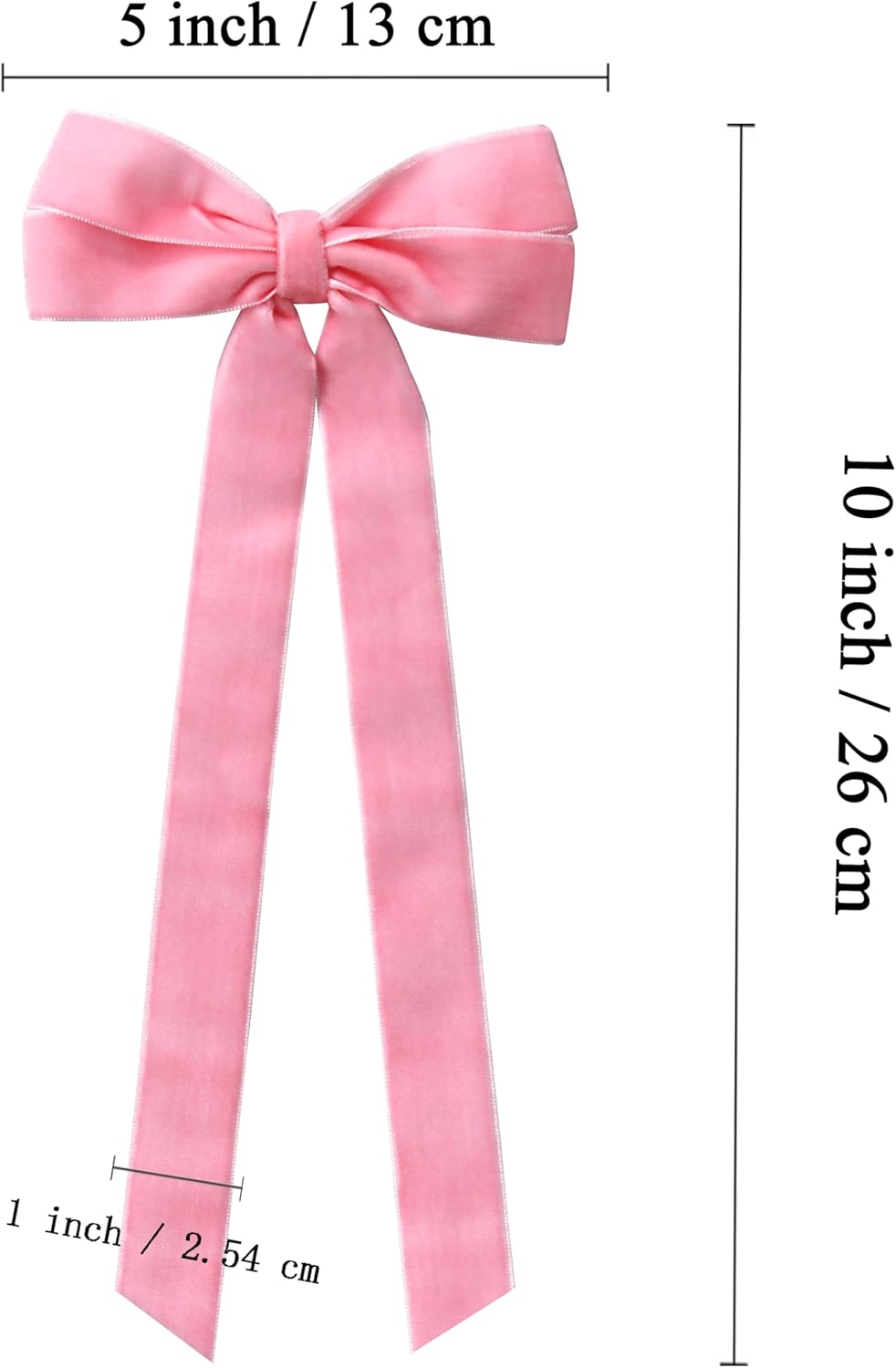 Skiennix 12Pcs Pink Velvet Bows - Elegant Valentine's Day Tree Decorations | 5in x 10in Easter Spring Ornaments for Home & Events