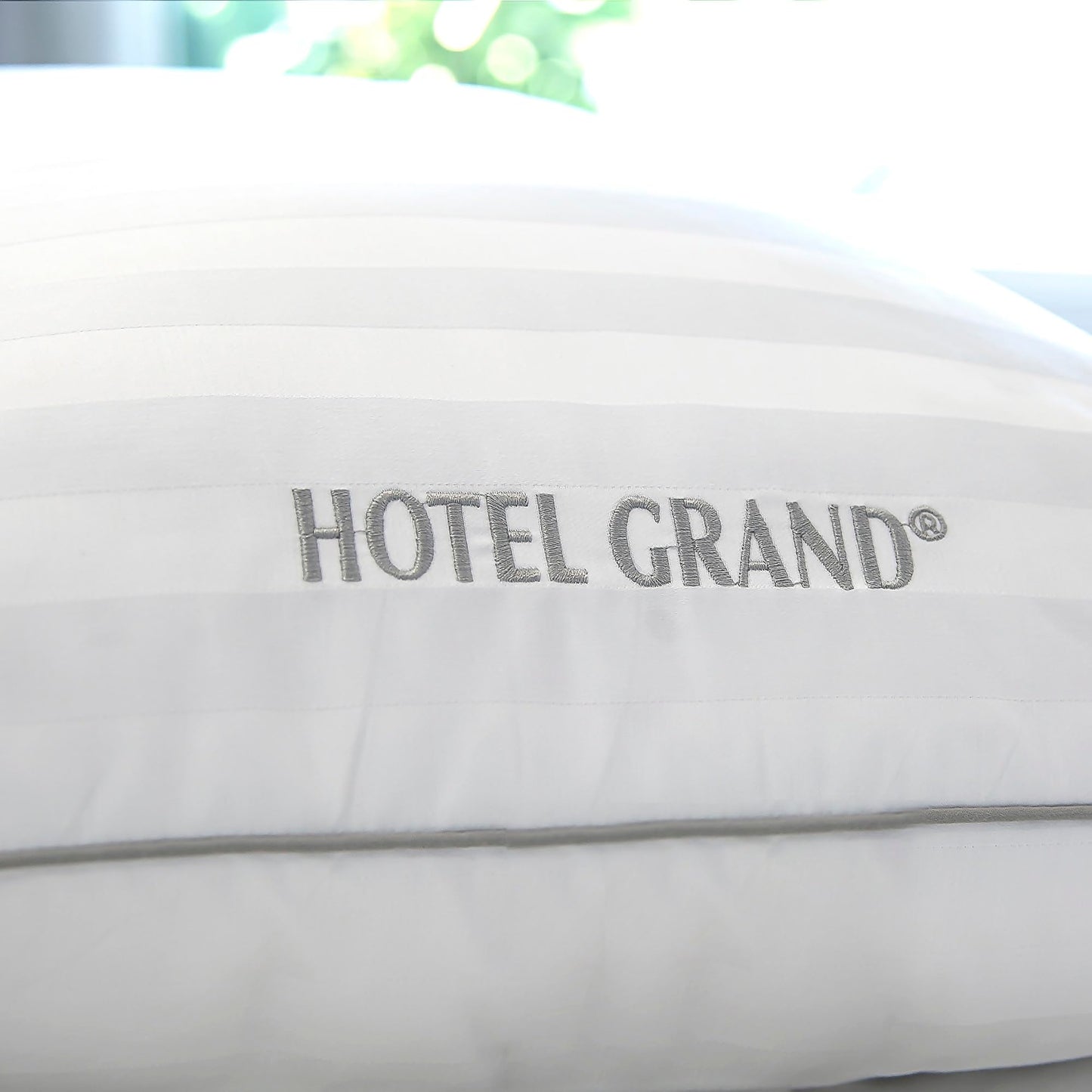 Hotel Grand Bed Pillows 100% Cotton Soft Feather Down Pillows Queen Size Pillows Set of 2 Pack Hotel Collection Pillows for Side/Back Sleeper,28" L x 20" W