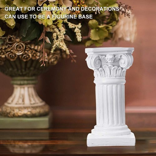 Etiger Roman Pillar - Greek Column Resin Statue | Elegant Centerpiece Pedestal for Home & Garden Decor (White)