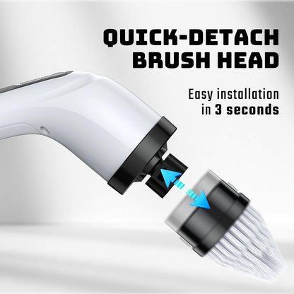 Skiennix Electric Spin Scrubber - Cordless Power Cleaner with Long Handle & 7 Brush Heads | IPX7 Waterproof