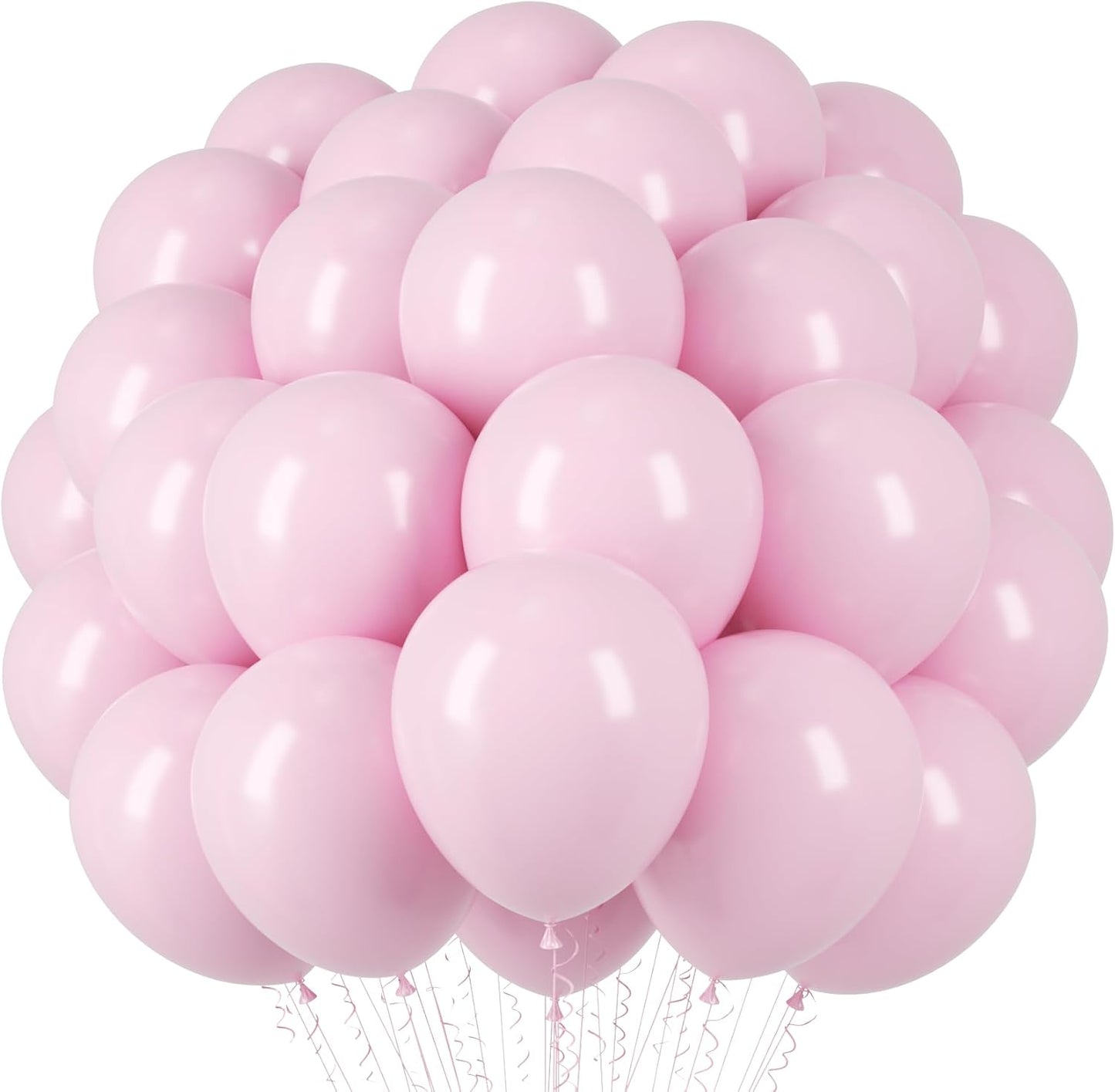 Voircoloria Light Pink Balloons - 66 Pack 12 Inch Pastel Latex Balloons for Birthday, Baby Shower & Weddings