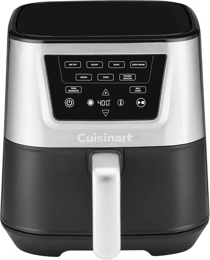 Cuisinart Air Fryer - 6-Quart Capacity with 4 Cooking Functions | PFAS-Free & Dishwasher-Safe, Black & Stainless Steel
