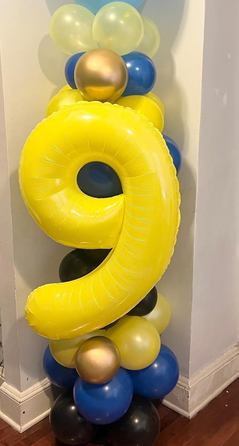 40 Inch Yellow Number 9 Balloon - Perfect for Birthday Parties, Engagements, Weddings & Graduations