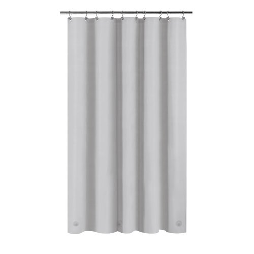 Barossa Design 54W x 78H Stall Shower Curtain Liner Silver Gray - Waterproof Lightweight PEVA Plastic Shower Liner with 3 Magnets & Metal Grommets - Gray Silver
