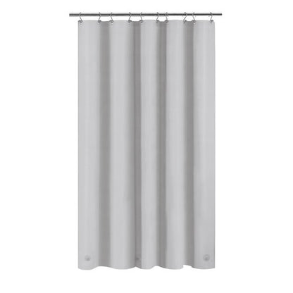 Barossa Design 54W x 78H Stall Shower Curtain Liner Silver Gray - Waterproof Lightweight PEVA Plastic Shower Liner with 3 Magnets & Metal Grommets - Gray Silver
