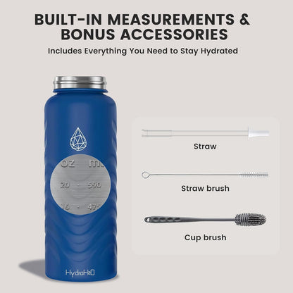 Skiennix 32oz Stainless Steel Insulated Water Bottle - 48H Cold & 24H Hot, Leak-Proof, BPA-Free | Blue
