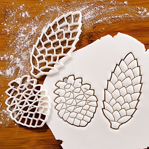 Set of 2 Pine Cone Cookie Cutters for Baking and Crafting