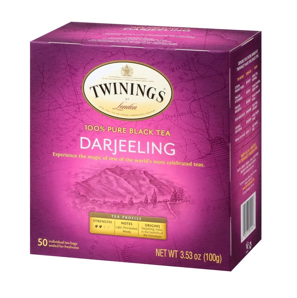 Twinings Darjeeling Tea - Delicate Dry Black Tea, Sophisticated Coffee Alternative | 50 Individually Wrapped Bags