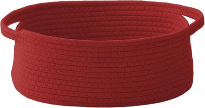 JMvicyroam Woven Storage Basket - Small Rope Organizer with Handles for Shelves & Closets | Red Gift Basket