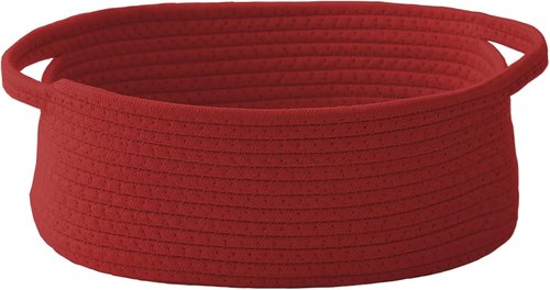 JMvicyroam Woven Storage Basket - Small Rope Organizer with Handles for Shelves & Closets | Red Gift Basket