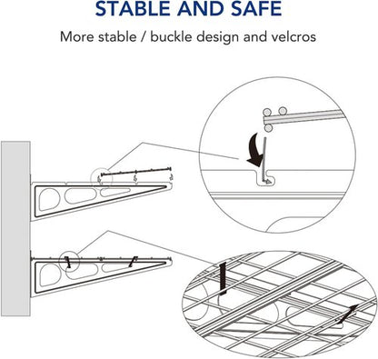 FLEXIMOUNTS Garage Wall Shelving - 2-Pack 1x3 Ft | Includes 8 Bike Hooks & 300 Lbs Capacity