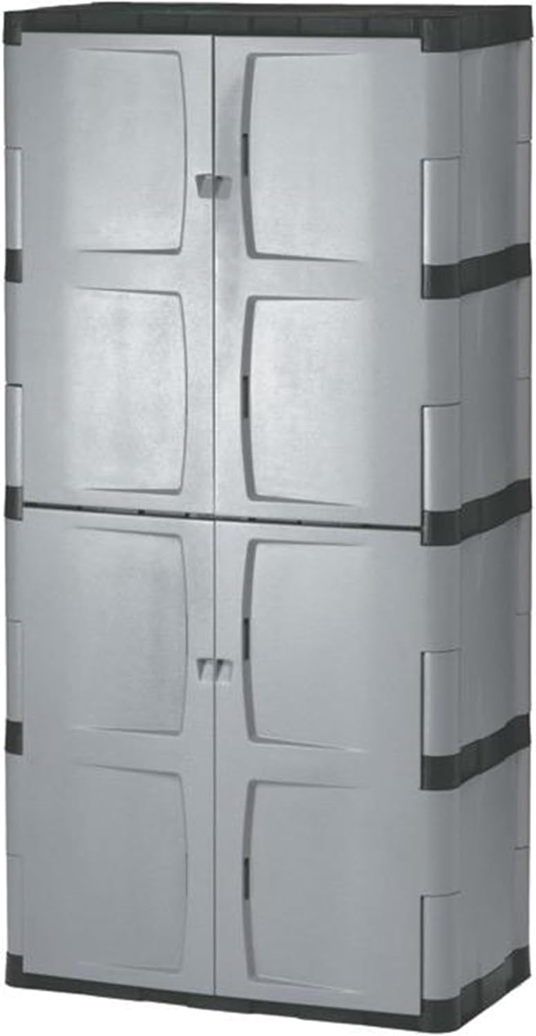 Rubbermaid Freestanding Storage Cabinet - Lockable Five-Shelf Design | 690-Pound Capacity, Gray