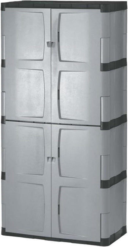 Rubbermaid Freestanding Storage Cabinet - Lockable Five-Shelf Design | 690-Pound Capacity, Gray