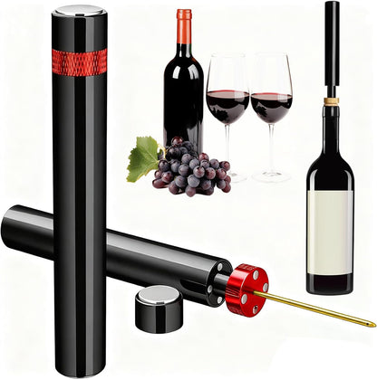 Wine Bottle Opener, Air Pressure Pump Wine Bottle Opener, Portable Pocket Wines Cork Opener, Travel Corkscrew Bottles Opener Quick Bottles Opening for Home, Restaurant, Party (Red)