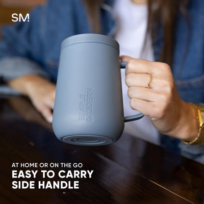Simple Modern Voyager Signature Mug - Travel Coffee Tumbler with 360° Lid & Handle | 12oz, Blue Dune
