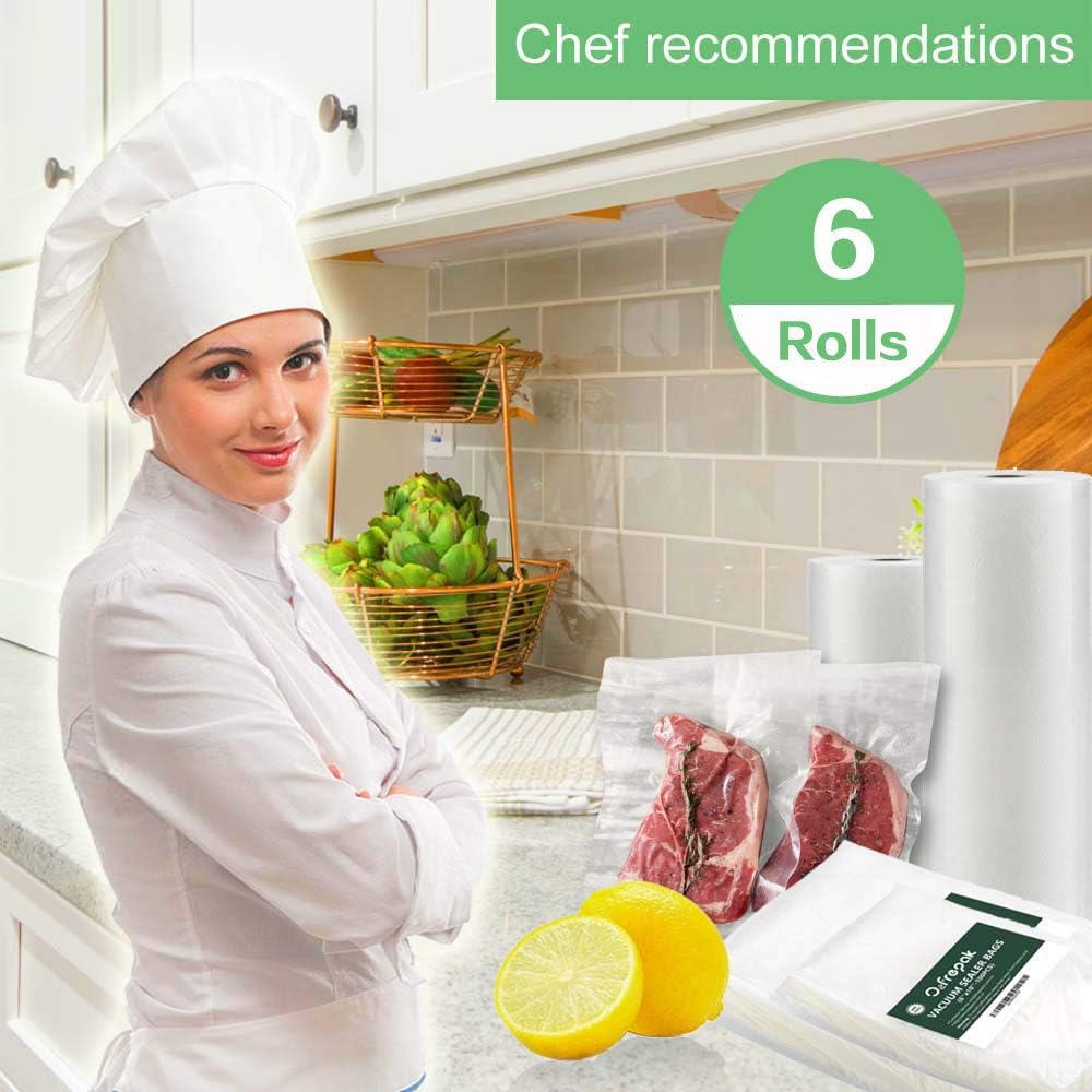 O2frepak Vacuum Sealer Bags - Heavy Duty BPA-Free Rolls, 8"x20" & 11"x20" | Perfect for Sous Vide Cooking
