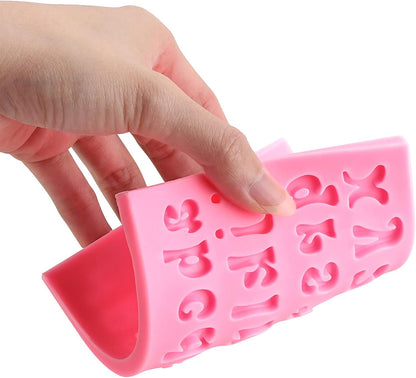 Skiennix Silicone Molds - 5-Piece Alphabet & Number Set for Baking, Candy & Cake Decoration