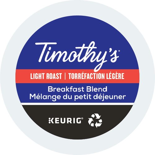Timothy's World Coffee, Breakfast Blend, K-Cup Portion Pack for Keurig K-Cup Brewers 24-Count, 8.4 oz, (Pack of 2)
