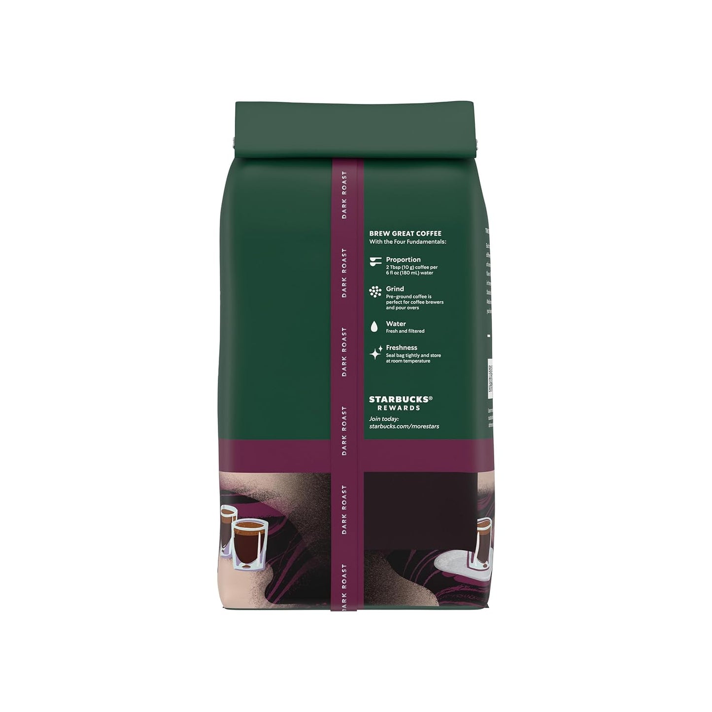Starbucks Ground Coffee - Dark Roast Espresso Blend for Hot or Iced Coffee | 12 oz Bag