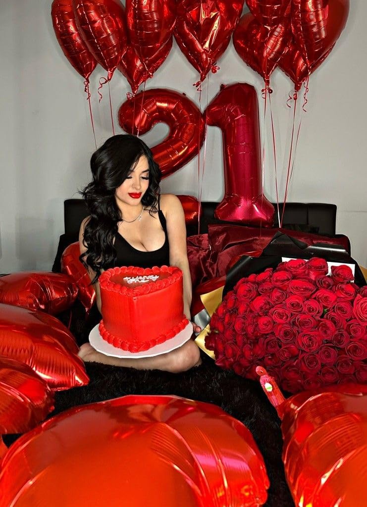 Numbers Balloons - 40 Inch Red Foil Number Balloons for 18th Birthday & Wedding Celebrations