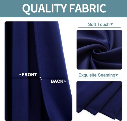 ChrisDowa Blackout Curtains - Thermal Insulated Room Darkening Panels | Navy Blue, 80 Inches Long (Set of 2)