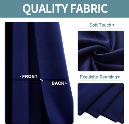ChrisDowa Blackout Curtains - Thermal Insulated Room Darkening Panels | Navy Blue, 80 Inches Long (Set of 2)